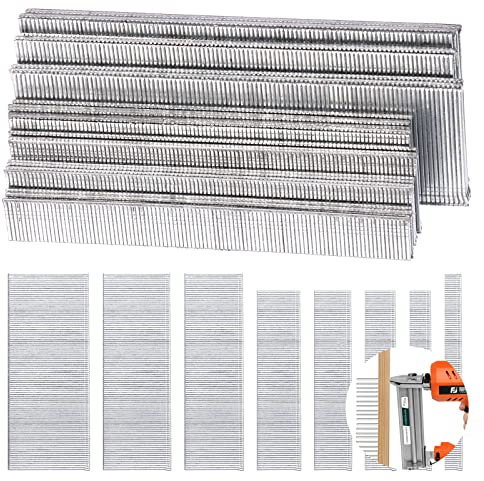 Hilitchi Kit surtido de clavos Brad de calibre 18, 4000 unidades, F10/F15/F20/F25/F30/F38/F45/F50, galvanizado, acabado recto, para reparación de molduras, gabinetes, construcción