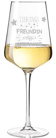 polar-effekt Leonardo Weinglas mit Gravur – Wein-Glas 560 ml Geschenkidee - Motiv Lieblingsfreundin - Geschenk für Beste Freunde, Freundin - Geburtstag, Jubiläum