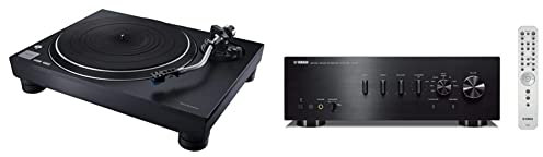 Technics Sl-100Ceg-K Giradischi A Trazione Diretta, Nero, 37.2 x 45.3 x 16.9 Cm & Yamaha A-S701 Amplificatore Integrato, Nero
