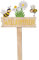 Willkommen Schild mit Bienen und Blumen zum stecken Holz Tafel Frühlingsdeko Wellcome Deko H=26 cm