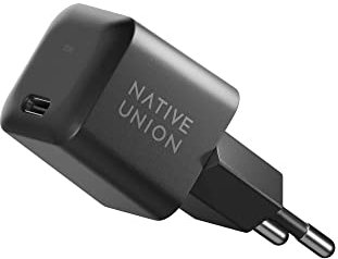 Native Union Fast GaN Charger PD 30W – Caricabatterie USB-C abilitato per l'erogazione di potenza ultracompatto – Per MacBook Air, iPad, iPhone, Pixel, Galaxy e altri dispositivi di tipo C (Nero)