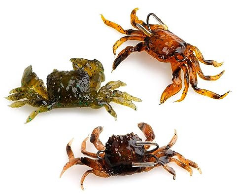LATRAT 3 PCS 10cm bionic Bait, gancio per granchio Amo affilato per la pesca creativa e utile