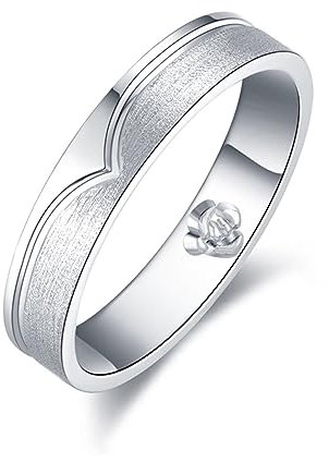 AMDXD Hochzeitsring, Antragsring Freundschaftsringe Platin Elegant Kreis Ring, Gr.54 (17.2), Echtgold Schmuck
