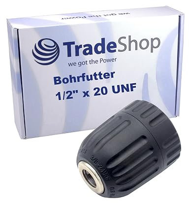 Trade-Shop Schnellspann Profi Bohrfutter, 1/2 x 20 UNF Gewinde, Spannbereich 0,8-10mm Ersatz für Kress 98022102, Metabo 63621900 / ohne Schlag