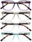 OPULIZE KOI Lesebrille 4er Pack - Große Rechteckige Fassung - Violett-Grau-Durchsichtig-Aqua - Damen Herren Unisex - Federscharniere - RRRR50-57CQ - +2.00