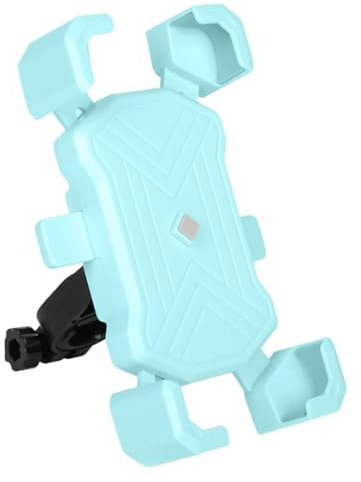 Motorrad-Handyhalterung, Akku-Fahrrad-Navigationshalter, 360 Grad drehbare Motorrad-Handyhalterung, stoßdämpfende und wackelfreie Handyhalterung (Blau-A)