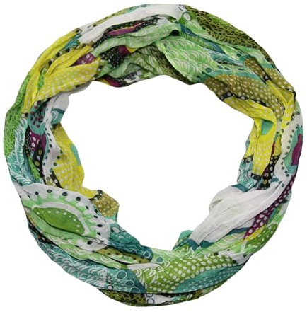 beybey® Retro Damen Seide Loop Schal wahnsinnig schön und sehr fein Seidenschal Kreis-Muster (mint grün)