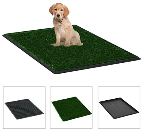 Pet Supplies Haustier-Toiletten, 2 Stück, mit Tablett und Kunstrasen, Grün, 76 x 51 x 3 cm, WC, Tiere und Haustierbedarf