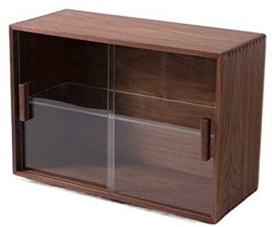XXAezr Sideboard Küche Tischkasten aus schwarzem Walnussholz, Schrank, Aufbewahrungsregal for Teegeschirr, Tassen, staubdichter Glasgeschirrschrank Sideboard(Color:B)