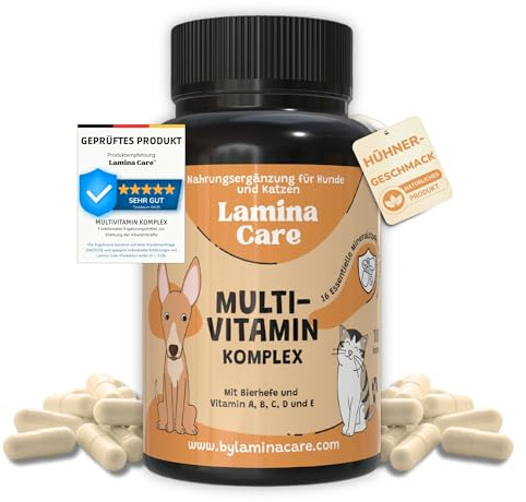 Lamina Care - Multi Vitamine für Hunde und Katzen zur Immunsystem Stärken Hund, Nahrungsergänzungsmittel Hund mit Vitamin A, B, C, D und E zur Unterstützung der Allgemeinen Gesundheit Ihres Tieres