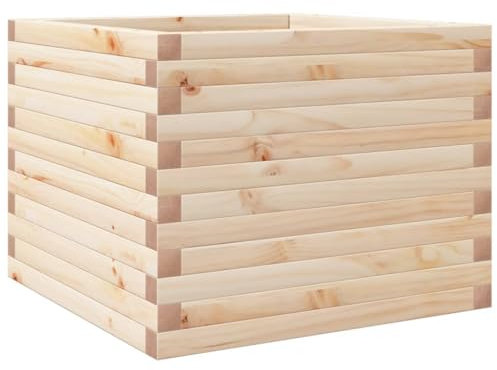 vidaXL Jardinera de Madera Maciza de Pino 60x60x45,5 cm, Jardinera de Exterior, macetero para Hierbas, Jardinera de balcón, Jardinera de Patio