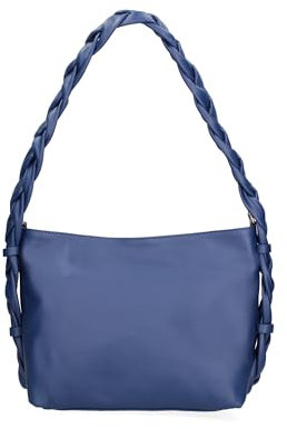 Gave Lux Damen Schultertasche Leder Made in Italy 26 x 22 x 9 cm Kornblumenblau