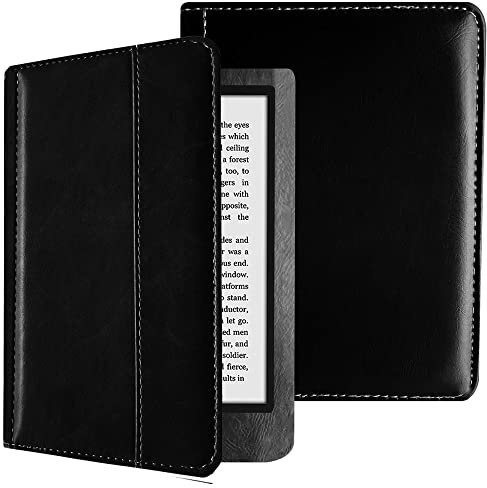 Étui en cuir pour Kobo Nia 6 (version 2020) pour liseuse Kobo Nia 6 - Ultra fin et léger - Étui portefeuille en cuir pour Kobo Nia 2020 - Étui en cuir avec mise en veille/réveil automatique (noir)