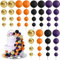 BOUBONI 48 Pcs Balls Cake Topper Decorations Balloon Cupcake Toppers Foam Cake Topper Balls Cake Balls Decorations for Birthday Party Wedding (Purple,Black,Orange,Gold)