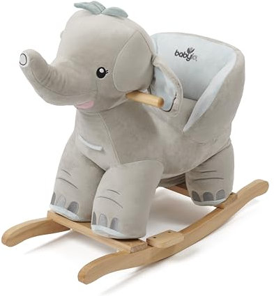 Babylo Elephant Rocking Animal with sound, 18months+, Rocker, Grey Blue