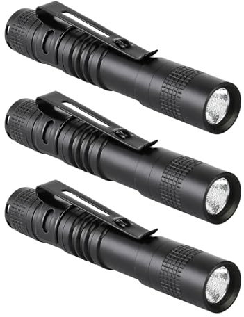 Mini lampe de poche de 8,9 cm, petit stylo lumineux AAA avec clip, 500 lumens, lampe de poche alimentée par pile AAA, portable et polyvalente pour inspection, réparation médicale, camping, urgence en