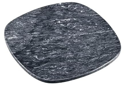 Kesper 38410 - Plateau de service en marbre massif - 25 x 25 x 1 cm - Gris poli
