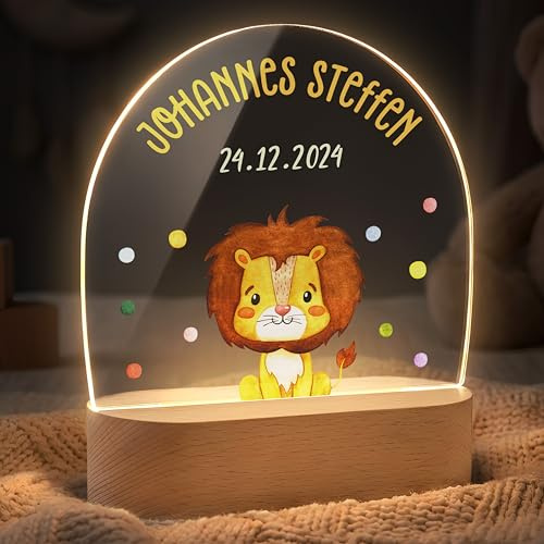 Lilleta ® Personalisiertes Nachtlicht für Baby & Kinder - Freundebande halb (004.03) - Personalisierte Geschenke Baby - Geschenk zur Geburt, Taufgeschenk Mädchen Junge
