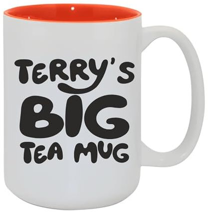 Fauntin Gifts Personalised Big Mug - Funny Gift - Create Your Own Coffee or Tea Cup - Custom Name - Orange