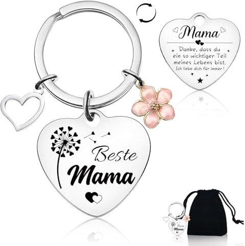 BOYATONG Muttertagsgeschenk, Mama Geschenk, Schlüsselanhänger Mama, Kommunion Geschenke für Mama, Danke Beste Mama zum Geschenk Muttertag Geburtstagsgeschenk Silvester Neujahr MuttertagTaufgeschenke