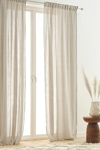 Jotex Multifunktionsgardine Layer 2er Set, Polyester-Baumwoll -Mischung, Oeko-TEX® Standard 100 Zertifiziert, bessere Baumwolle - Greige, 140 x 250 cm