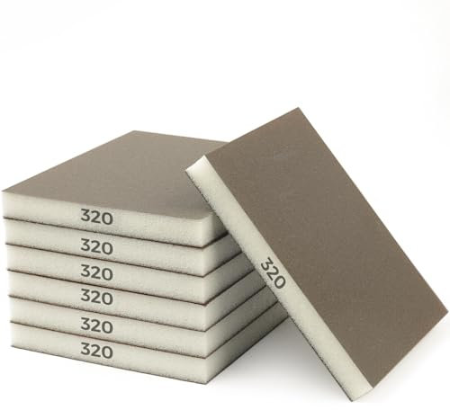 STEBRUAM 6 Pieces Sanding Sponges, 320 Grits Specifications Sanding Pads for DIY sanding tools,metal polishing,wood polishing, car polishing