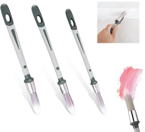 3 Piece Sash Brush,Round Paint Brush,Round Head Paint Brush,Sash Brushes Pack,Round Paint Brush Set,Round Paint Brushes Decorating,Used For Painting Walls,Cleaning,Wax Furniture,Windows