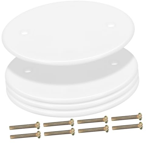 DOITOOL 4piezas Placas Redondas Para Cubrir Huecos Techo Tapas Eléctricas Blancas Resistentes y Versátiles Para Paredes y Techos Hogar y Oficina