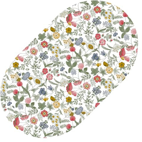 QPC Direct Wild Flowers Multi PVC Oilcloth Table Cover Vinyl Tablecloth, 140 x 180cm Oval
