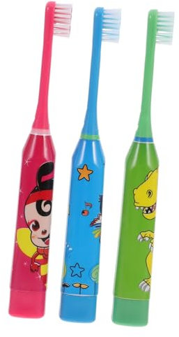 HAMPPLIES Spazzolino Elettrico Per Ragazzo Ragazza Spazzolini Sonici Automatici Tecnologia Vibrazione Acustica Per Pulizia Portatile e Decorato Motivi Cartoni Animati