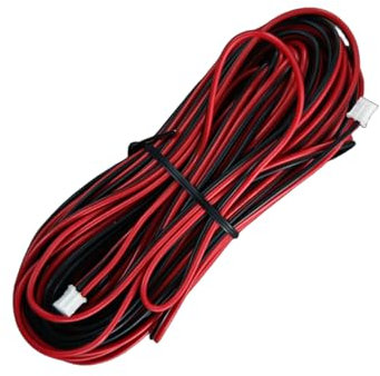 Câble électrique 2 Fils Noir et Rouge de 15 mètres, 22 AWG, 0,3 mm², pour connecter Un Panneau visiophone et Un Moniteur à 2 Fils