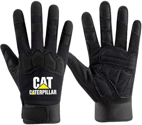 Ovlize Vollfinger Fahrradhandschuhe Ca.ter-pillar, Rutschfeste Handschuhe, Flexibel für Radfahren Motocross Fitness Training, Halbfinger(Black,L)