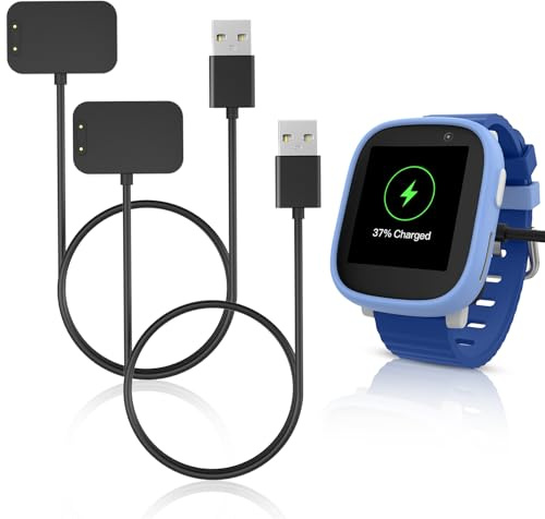 2-Stück Ladekabel Kompatibel mit Xplora X6 Play/X6 Pro/X6 Play Gen 2(2025) | Magnetisches USB Ersatzladegerät Tragbares Charging Cable für X6 Play/X6 Pro/X6 Play 2025 Kinder SmartWatch, Schwarz+Schwarz