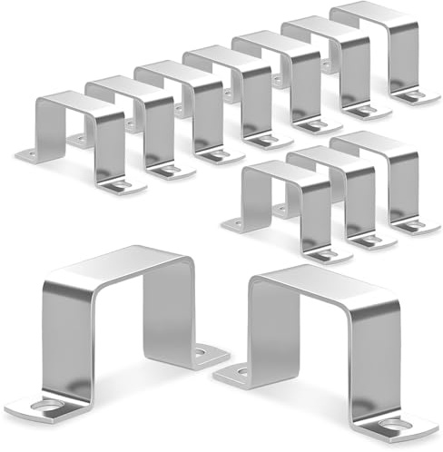 sturiz 12 fascette per tubi quadrati in acciaio inox 304, 70 × 70 mm, morsetto quadrato a U, morsetti rettangolari per porte di casa, finestre, approvvigionamento idrico e altre tubazioni