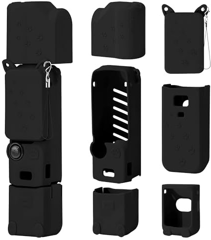 DEBMALE Osmo Pocket 3 Silikonhülle - Schutzhülle Kameraobjektivschutz Kratzfeste Hülle für DJI Osmo Pocket 3 Kreativ Combo Zubehör (Schwarz)