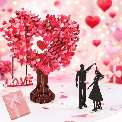 2026 Neu 3D Pop-up Anniversary Card - Romantic Love Tree & Hearts Design, 3D Pop-up Anniversary & Valentine's Day Card, Hochzeitsgeschenk, Love That Leaps Off The Page