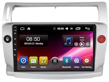 Car Radio para Citroen C4 2004-2014 Android 15 9 Pulgadas Multimedia Pantalla con BT GPS WiFi Radio Backup Camera para, 8 Core 8G+256G