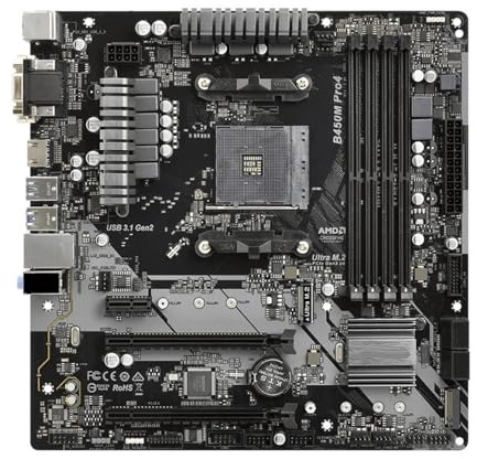 Schede madri Fit For ASRock B450M PRO4 Ryzen 5 5600 5600G R7 5700x3D 5600X 5700X 5800XCPU 4xDDR4 128GB HDMI M.2 AM4 MATX