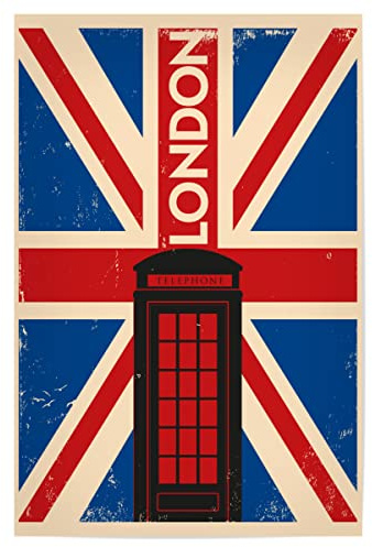 artboxONE Poster 45x30 cm London Städte Retro London hochwertiger Design Kunstdruck - Bild Retro London Poster
