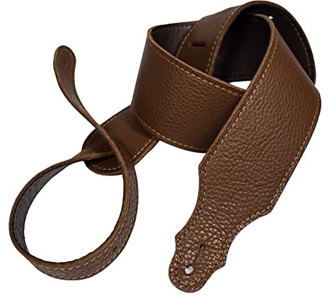 Franklin Strap 3 Leather with Leatherette Backing Guitar Strap Caramel/Gold Stitching