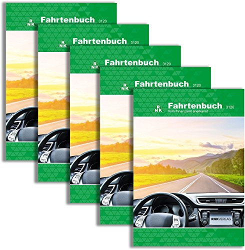RNK - 3120 Fahrtenbuch PKW, steuerlicher Kilometernachweis, DIN A5, 32 Blatt (5, A5)