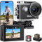 DJSOG 4K Action Camera 16MP Vision 3 Underwater Waterproof Camera 170° Wide Angle WiFi Sports Cam with Remote 2 Batteries and Mounting Accessories Kit