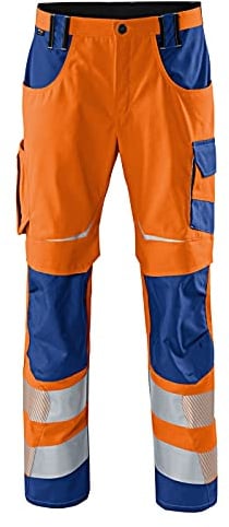 KÜBLER REFLECTIQ Hose PSA 2 – Hose mit Reflexstreifen und Cordura®-Verstärkung warnorange/kbl.blau Gr. 44