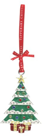 Tipperary Crystal Sparkling Christmas Tree Decoration – Festive Hanging Ornament with Colourful Jewelled Design and Gift Detailing