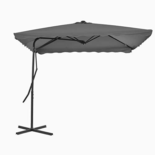 Festnight Sonnenschirm Gartenschirm Ampelschirm 250 x 250 cm | Kurbelschirm mit Stahl-Mast | 360 Grad Drehbar 4 Stahlrippen Kreuzfu? | für Balkon, Garten, Terrasse oder Strand 4 Farben