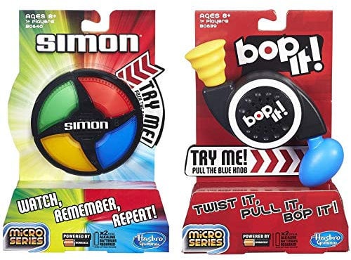 Simon Micro Series Game + Bop It Micro Series Game - Bundle of 2 Games