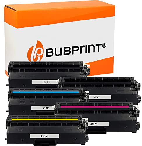 Bubprint TN 423 5 Toner kompatibel als Ersatz für Brother TN-423 TN423 für MFC-L8690CDW HL-L8260CDW DCP-L8410CDW MFC-L8900CDW HL-L8360CDW DCP-L8410CDN Schwarz Cyan Magenta Gelb Multipack