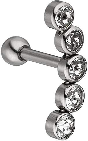 Helix-Piercing Bogen aus Edelstahl mit 5 Zirkonia weiß Ohrschmuck Körperschmuck