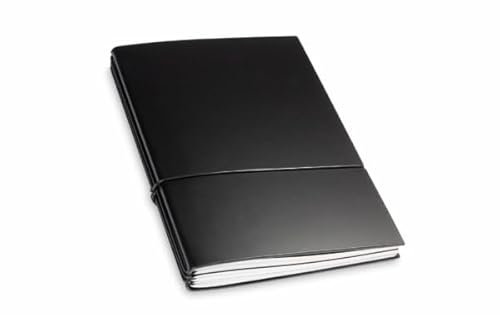 X17 Notizbuch A5, schwarz; aus recyceltem Leder. Austauschbare Notizhefte (blanko, liniert, kariert) Made in Germany