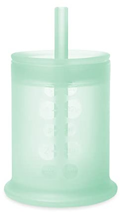 olababy Babyled Gobelet d'apprentissage en silicone avec couvercle à paille | Gobelet pour bébé | À partir de 6 mois à 12-18 mois | Gobelet pour enfants et smoothie | Sevrage de Babyled